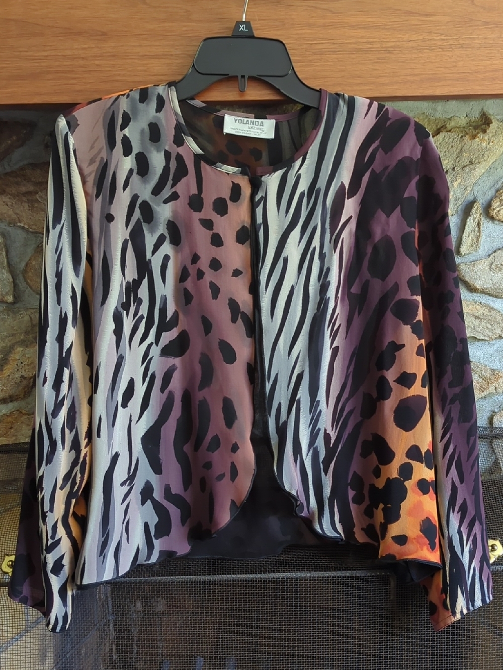 Yolanda Lorente Silk Hand Painted Animal Print Jacket